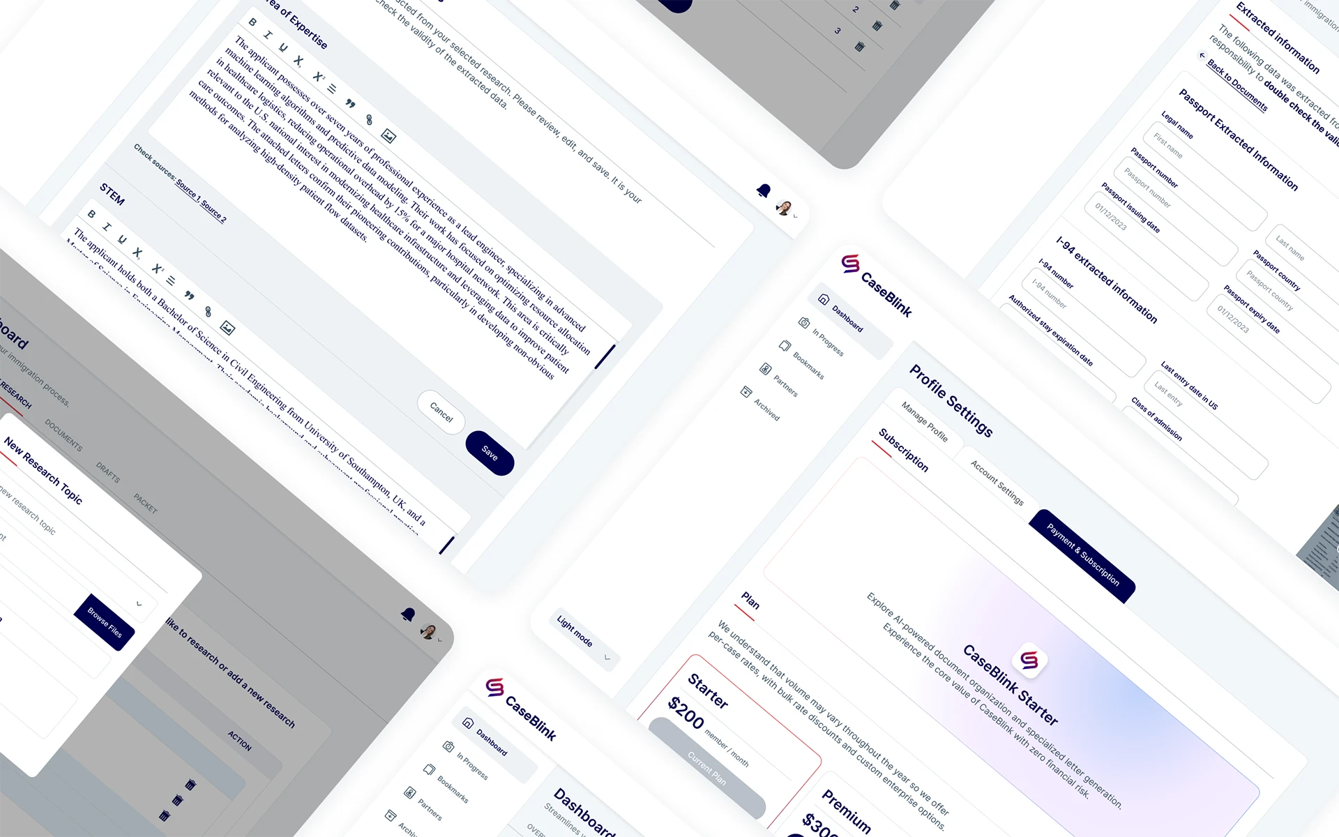 Final Application Screens