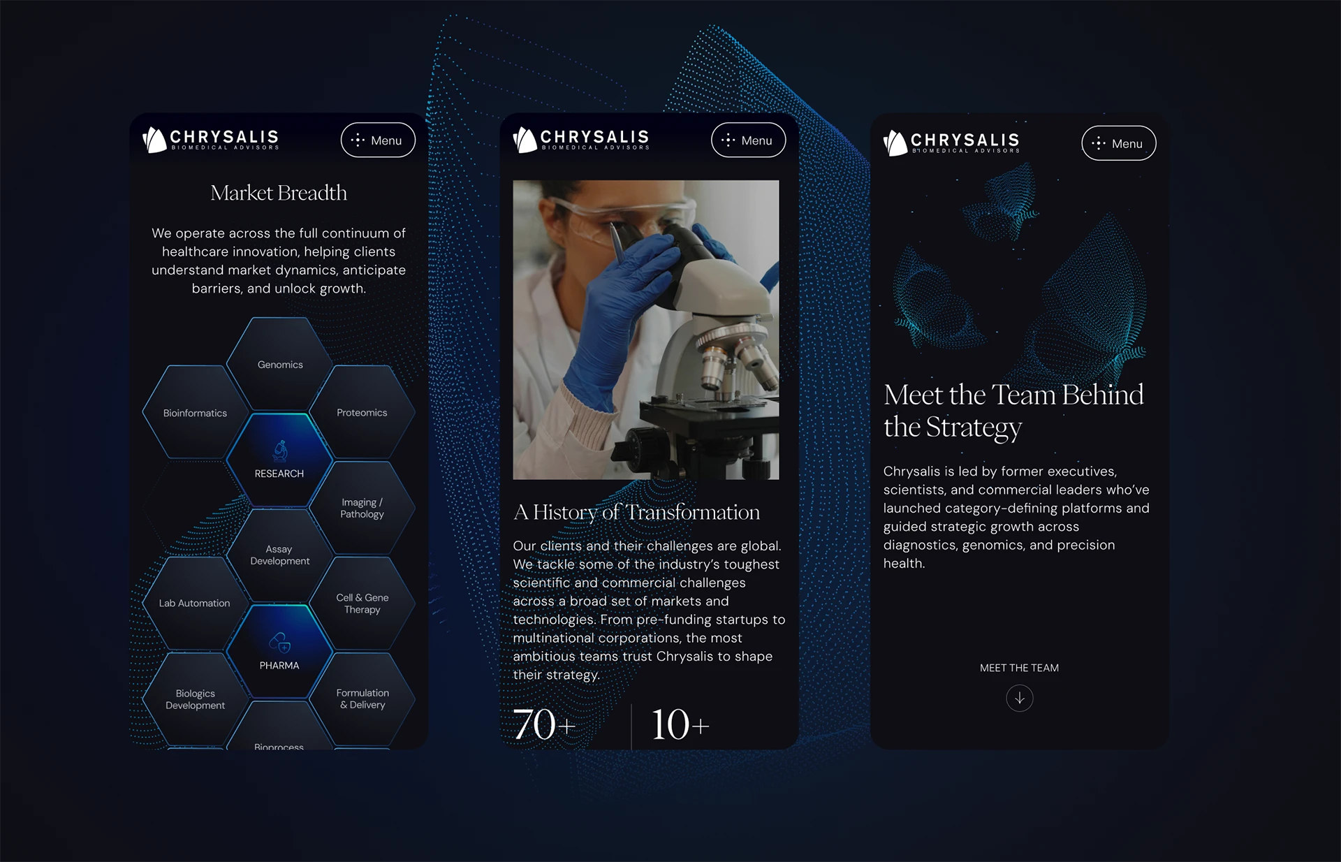 Chrysalis Mobile Screen Layouts