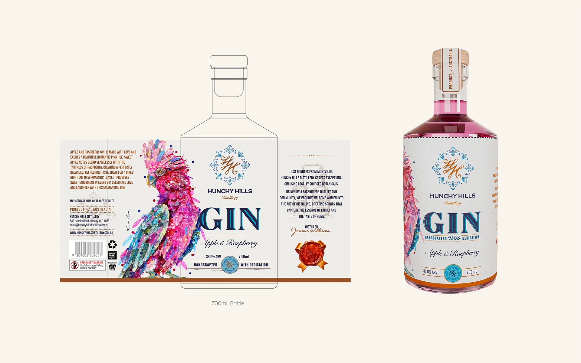 Coloured Gin Wrap-Around Label