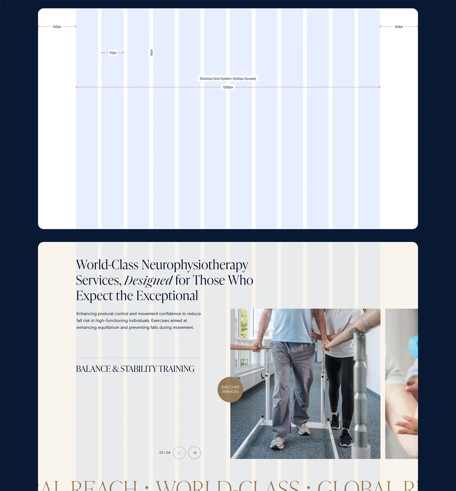 Neurophysiotherapy Column Grid Layout