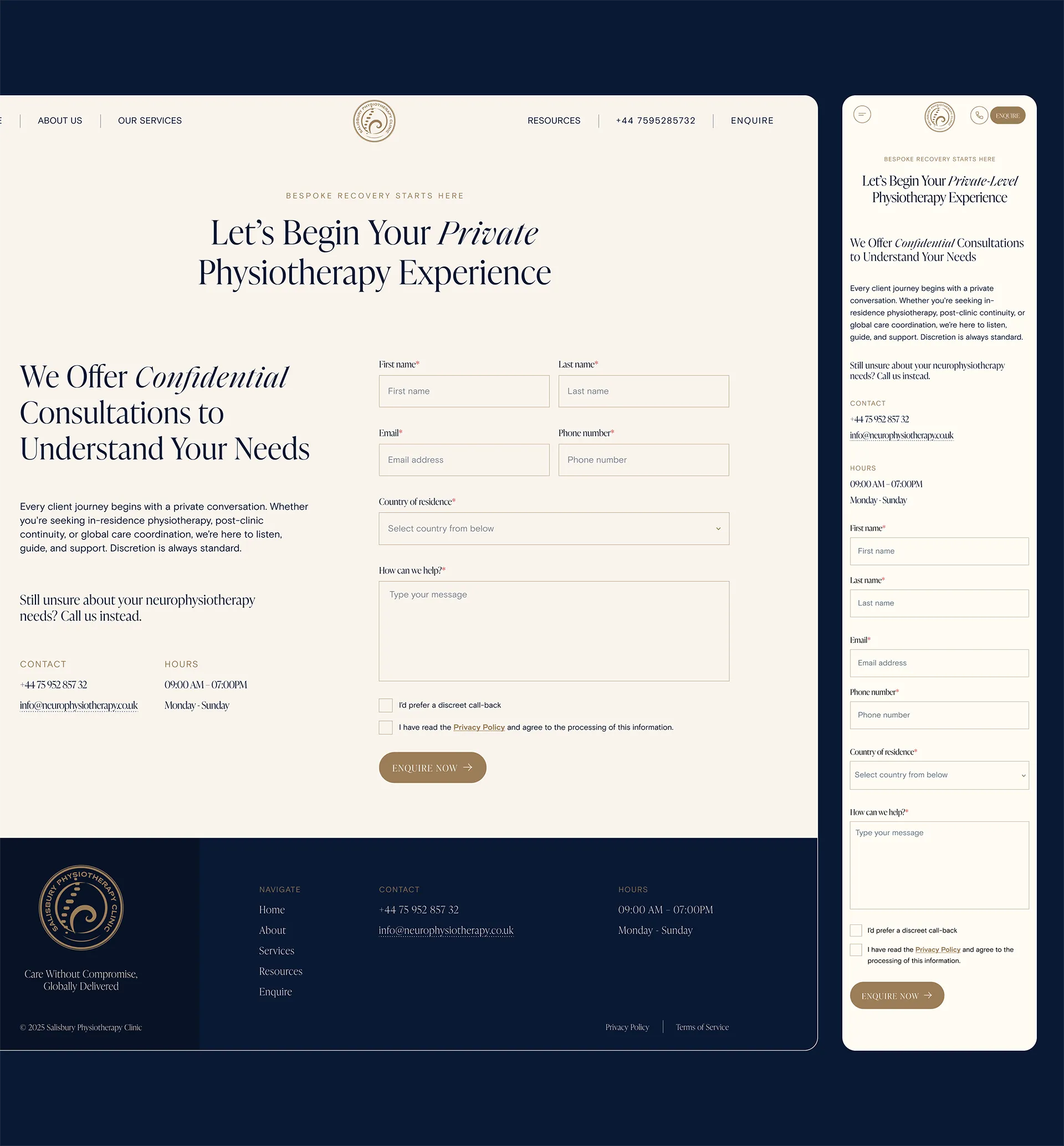 Neurophysiotherapy Responsive Mobile Layout